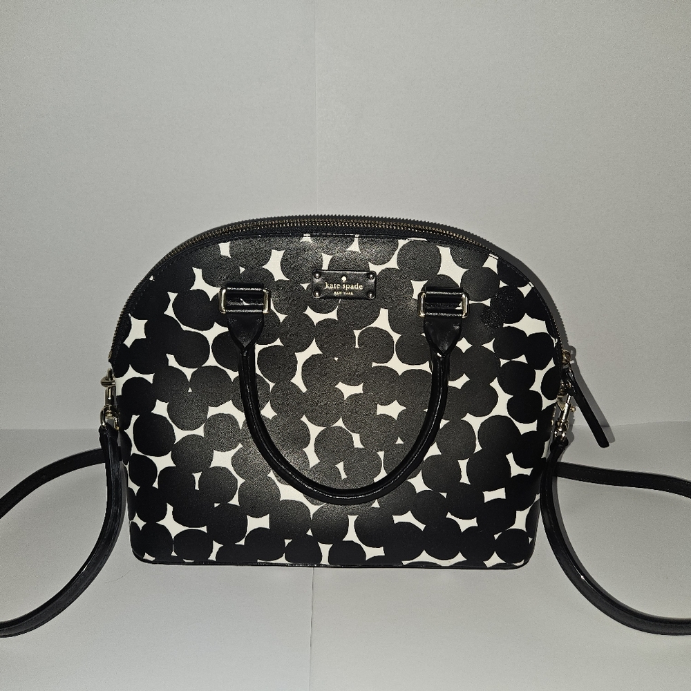 Kate Spade Black and White pattern duffle handbag